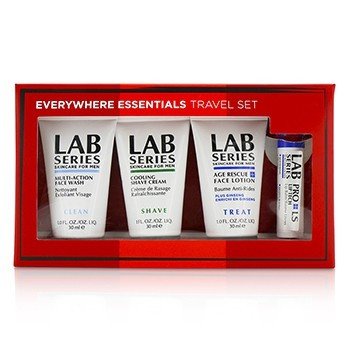 Lab Series Set de Viaje: Jabón Facial Multi Acción 30ml + Loción Facial 30ml + Crema de Afeitar 30ml + Bálsamo de Labios 4.3g