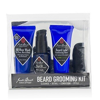Beard Grooming Kit: All-Over Wash 44ml, Beard Oil 30ml, Beard Lube Conditioning Shave 44ml, Beard Comb