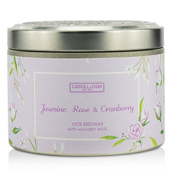 Tin Can 100% Vela de Cera de Abejas con Mecha de Madera - Jasmine, Rose & Cranberry