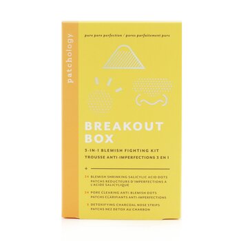Kit Breakout Box 3-IN-1 Blemish Fighting: Puntos Reductores de Manchas, Puntos Anti-Manchas, Tiras de Carbón Para la Nariz, Bolsitas Para Guardar los Puntos