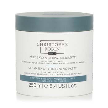 Cleansing Thickening Paste with Tahitian Algae For Men (Instant Body Boosting Clay to Foam Shampoo) - Thinning & Fine Hair