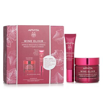 Wine Elixir Wrinkle Reduction & Firmness (Rich Texture) Gift Set: Rich Cream 50ml+ Eye & Lip Cream 15ml