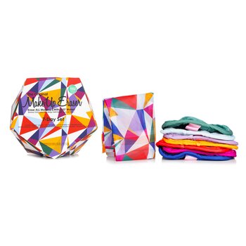 Geometric 7 Day Set (7x Mini MakeUp Eraser Cloth + 1x Bag)