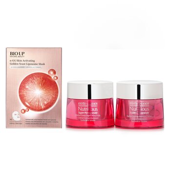 Estee Lauder Estee Lauder Nutritious Super-Pomegranate Day & Night Radiance Set X Natural Beauty BIO UP a-GG Skin Activating Golden Yeast Liposome Mascarilla