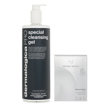 Dermalogica Dermalogica Special Cleansing Gel PRO (Salon Size) 946ml X Natural Beauty r-PGA Deep Hydration Moisturizing Cushion Mask (Exp Date: 01/2026) 6x 20ml