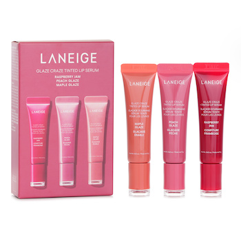 Laneige Glaze Craze Tinted Lip Serum Set - # Peach Glaze & Maple Glaze & Raspberry Jam